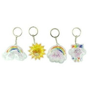 Kipp Brothers Glitter Rainbow Puff Keychains, One Bag of 12 PCS