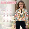 thumbnail image 7 of Xixirimido Colorful Butterfly Floral Pattern Girls Half Zip Sweatshirt Hooded Pullover for Teen Long Sleeve Hoodie Crop Tops with Pocket Fall Winter Clothes Size 7-8, 7 of 7