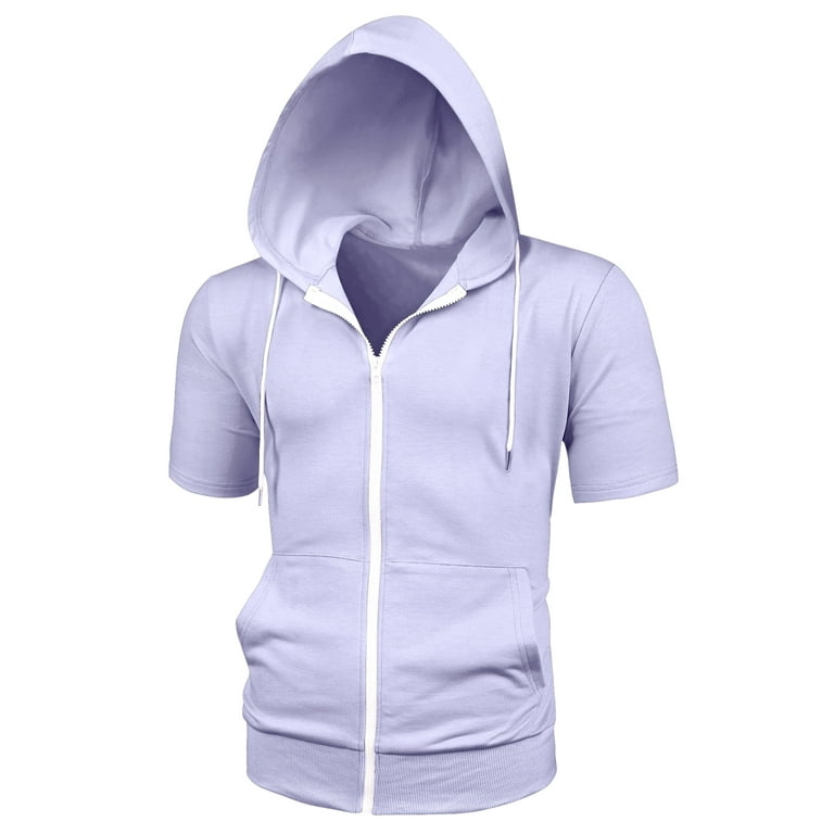 Short sleeve best sale hoodie with zipper