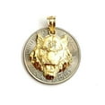 thumbnail image 4 of 14k yellow solid Gold tiger male head face Pendant diamond cut fine jewelry 2g, 4 of 12