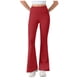 thumbnail image 2 of Pincandy Women's Solid Color High Waist Elastic Waist Yoga Pants, Flared Hem, Casual & Fitness Activities, 2 of 5