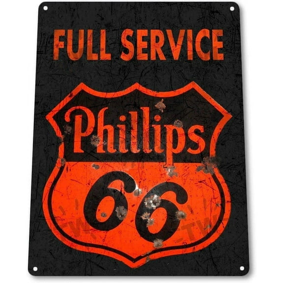 12" x 16" TIN Sign Phillips 66 Rustic Gas Oil Metal Plaque Decor Fuel Station A760