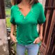 thumbnail image 2 of Camiseta de Manga Corta de Verano para las Mujeres con Cuello en V, Primavera de Verano de Poliéster, 2 of 6