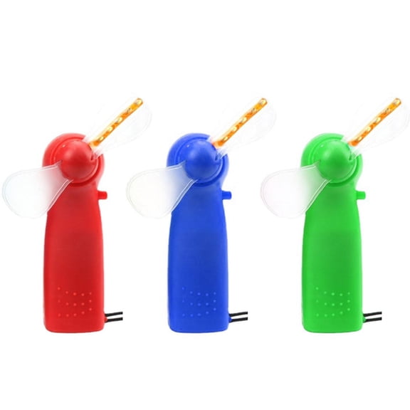 Mini LED Glowing Fan Battery Operated Handheld Decoration for Party Ideal as Kid Toy With Colorful Flashing Flexible Light for Gift Giving