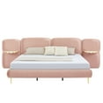 thumbnail image 3 of Christopher Knight Home King Size Upholstered Platform Bed Frame with Headboard and Nightstands, Pink, 3 of 8