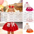 thumbnail image 7 of Pandaie Toddler Girls Heart Print Two Piece Outfit Ruffle Long Sleeve Top Tiered Skirt Bow Headband Birthday Party Holiday Photo Shoots Red,12-18 Months, 7 of 7