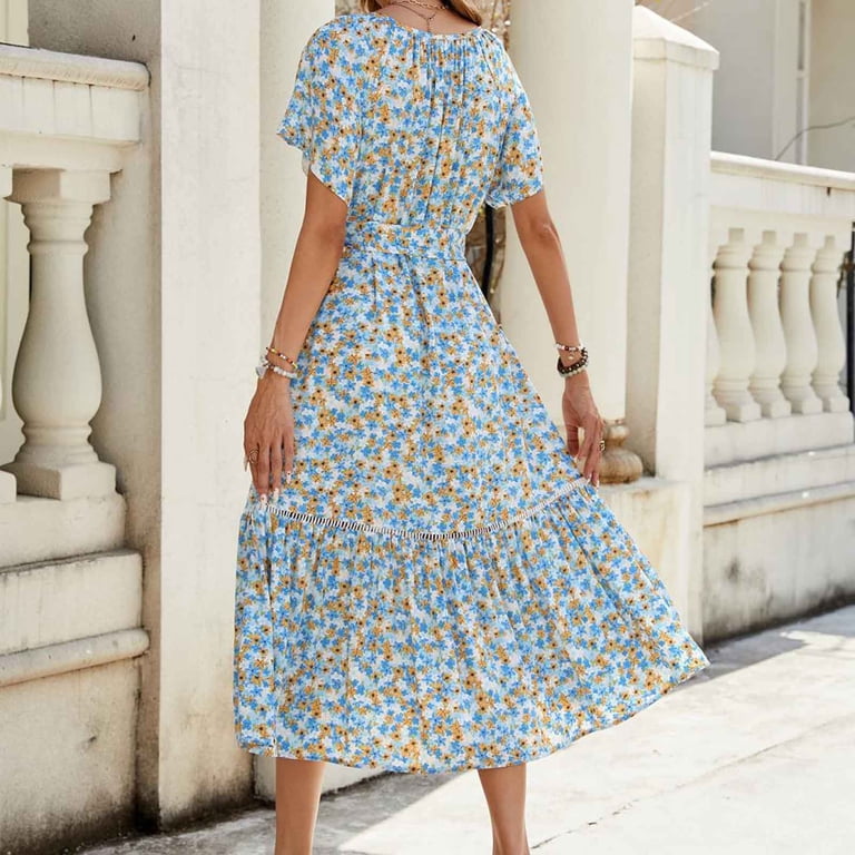 flowy beach wedding guest dresses Flowy Boho Lace Two Piece Beach Wedding Dress
