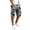 #1--Camouflage Gray, variant on Long Cotton Cargo Work Shorts for Men Elastic Waist Drawstring Below Knee Relaxed Fit Daily Shorts, Black S