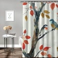 thumbnail image 2 of Orinice  Birds Rustic Print Shower Curtain for Bathroom 72x72 Inch Watercolor Spring Tree Branch Cute Lovely Classy Twig Oil Painting Herbs Decor Fabric Polyester Waterproof 36x72, 2 of 7