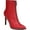 Red, variant on Womens Red Studded Ball Chain Front Zip Closure Ring Pull Cushioned Briget Pointed Toe Stiletto Zip-Up Booties 6 M