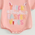 thumbnail image 5 of RMGVDSD Baby Boy Girl Easter Outfit Cute Bunny Short Sleeve Bubble Romper Onesie Bodysuit My First Easter Clothes 6-12 Months, 5 of 6