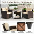 thumbnail image 2 of Yardi Yarda 3 Piece Patio Sofa Set, Wicker Chairs and Coffee Table with Storage, Patio Furniture Set for Outdoor as Yard, Beige, 2 of 11