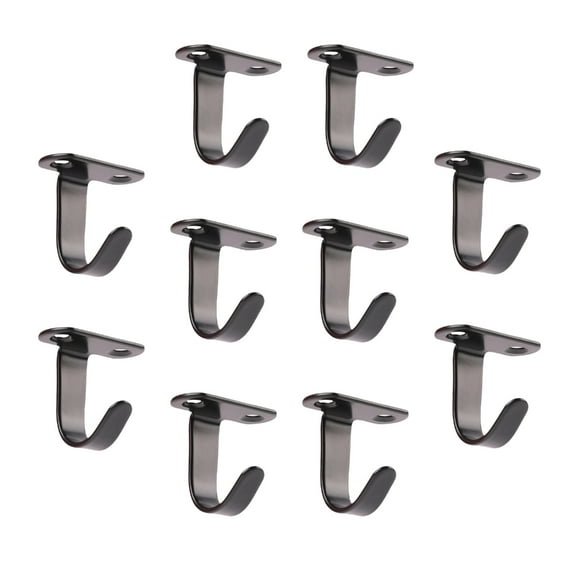 10Pcs Black Ceiling Hook for Hanging Stainless Steel Easy Install Coat Hanger