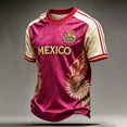 thumbnail image 5 of Zimjoy 2026 Men's Mexico Soccer T-Shirt World Soccer Game National Team 2D Graphic Crew Neck Short Sleeve Tee Hot Pink S, 5 of 6
