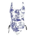 thumbnail image 3 of TrendVibe365 Women Swimsuits 1 Piece Purple Bathing Suits Thong Adjustable Shoulder Strap Floral Swimwear Beachwear XL, 3 of 4
