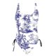 thumbnail image 4 of Tops de Bikini para las Mujeres Patrón Multicolor Impresión Trasera Recorte Sling Traje de Baño, Traje de Baño de Pieza Modesta, 4 of 6