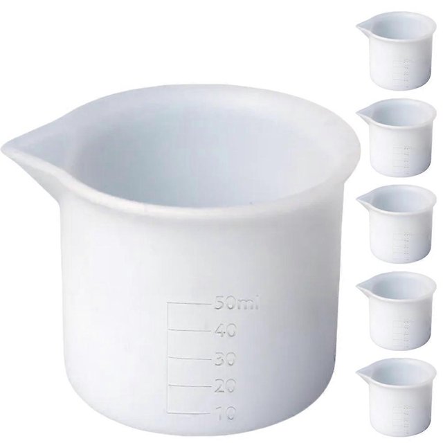 6Pcs Silicone Measuring Cups Silicone Measuring Holders Scaled Cups Epoxy Mixing Cups