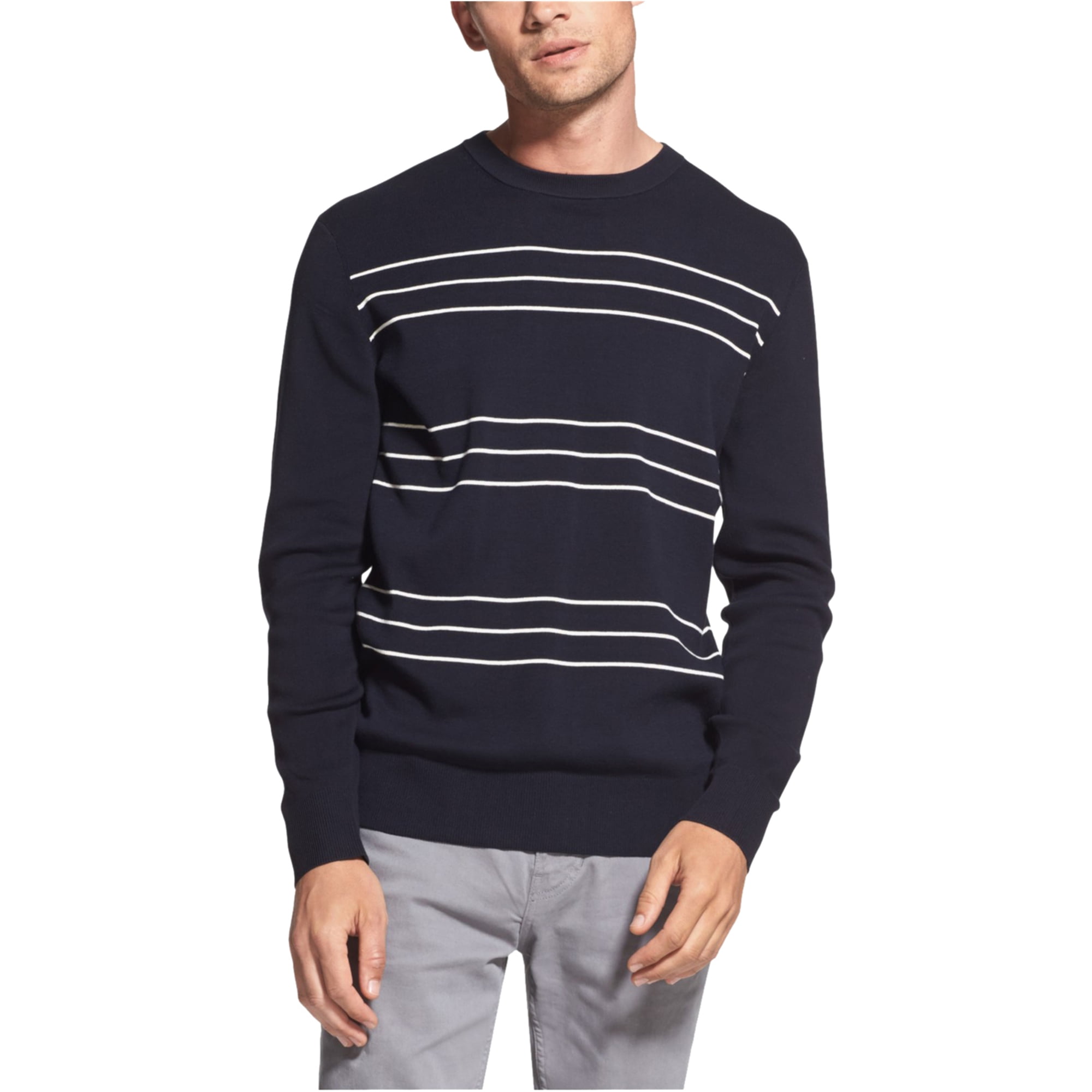 DKNY - DKNY Mens Slim Stripe Pullover Sweater, Blue, Large - Walmart ...