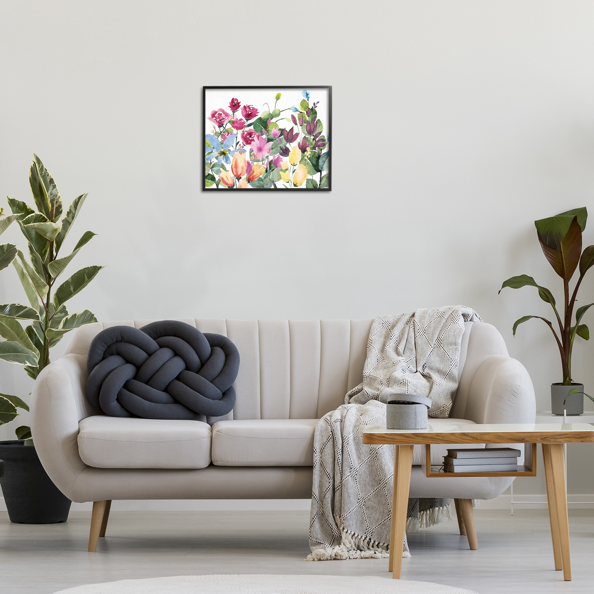 Stupell Industries Floral Blooming Colors Botanical & Floral Painting Black Framed Art Print Wall Art, 20 x 16