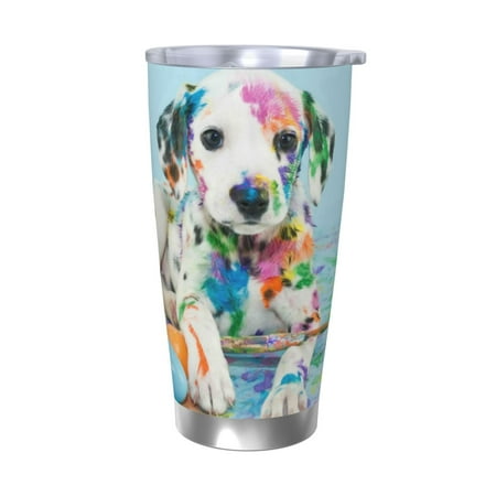 

Tideii A Funny Little Dalmatian Puppy for 20OZ Car Cup Stainless Steel Cold and Hot Cup with Lid Suitable for Outdoor and Home Unisex-Without Straw