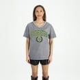 thumbnail image 4 of Women's Gameday Couture Gray Southeastern Louisiana Lions Iconic Edge Rhinestone V-Neck T-Shirt, 4 of 7