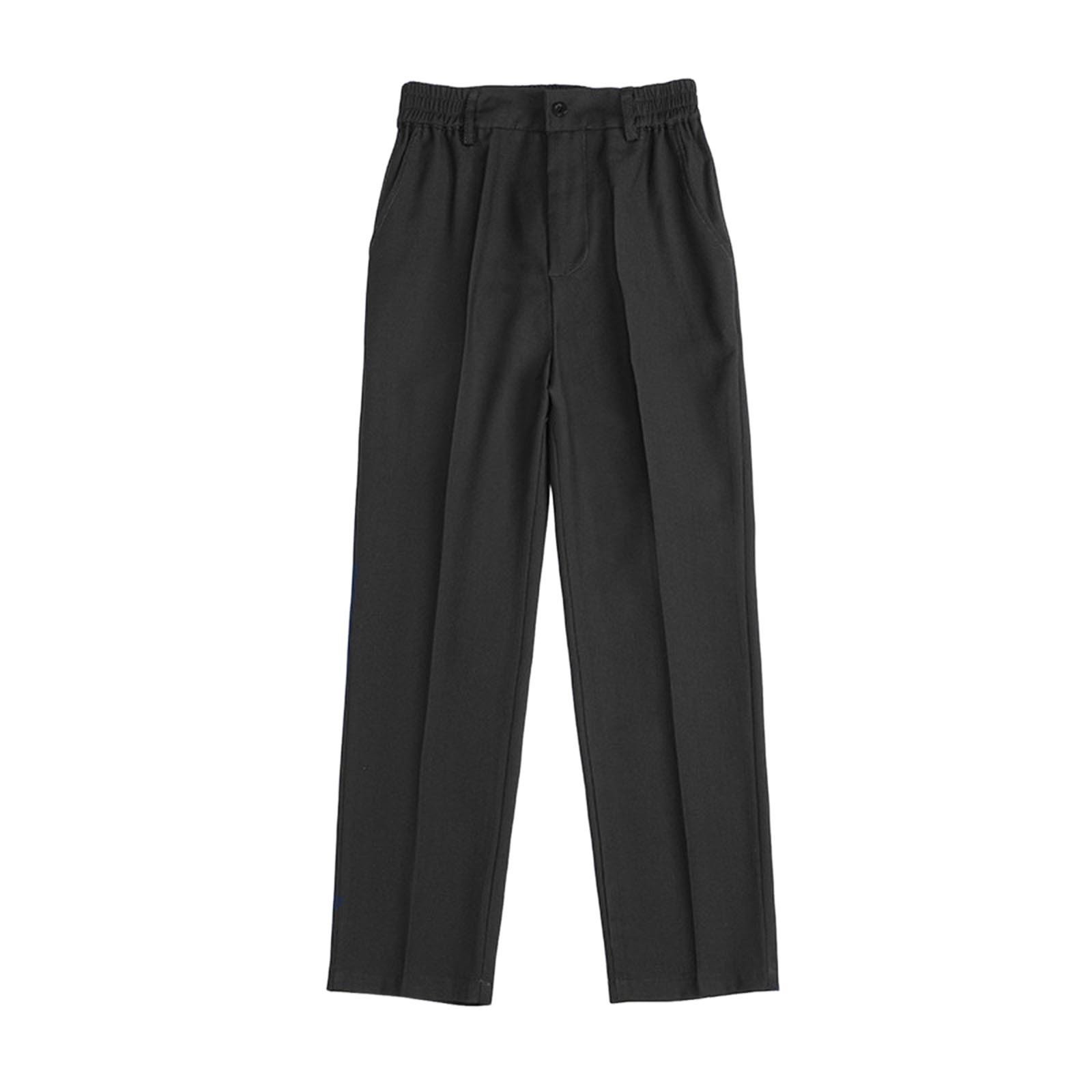 Zpanxa Boys Chino Pants Kids Boys Classic Dress Pants Straight Leg Wrinkle Resistant Trousers with Belt Loops and Pockets formal Casual Chinos