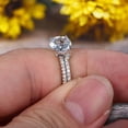 thumbnail image 5 of 2 Carat 6mm Round Cut Aquamarine Engagement Ring On 10k White Gold With Wedding Band, 5 of 5
