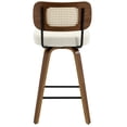 thumbnail image 3 of Lucky Monet 26"/29" Swivel Bar Stools/ Counter Stools with Bentwood Legs Set of 3 - Cream White-Rattan Back - Counter Height, 3 of 5