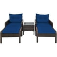 thumbnail image 2 of YYAo Patio Furniture Sets, Outdoor Bistro Conversation Set, 5 Pieces Patio Rattan Sofa Ottoman Furniture Set with Cushions-Navy, 2 of 7