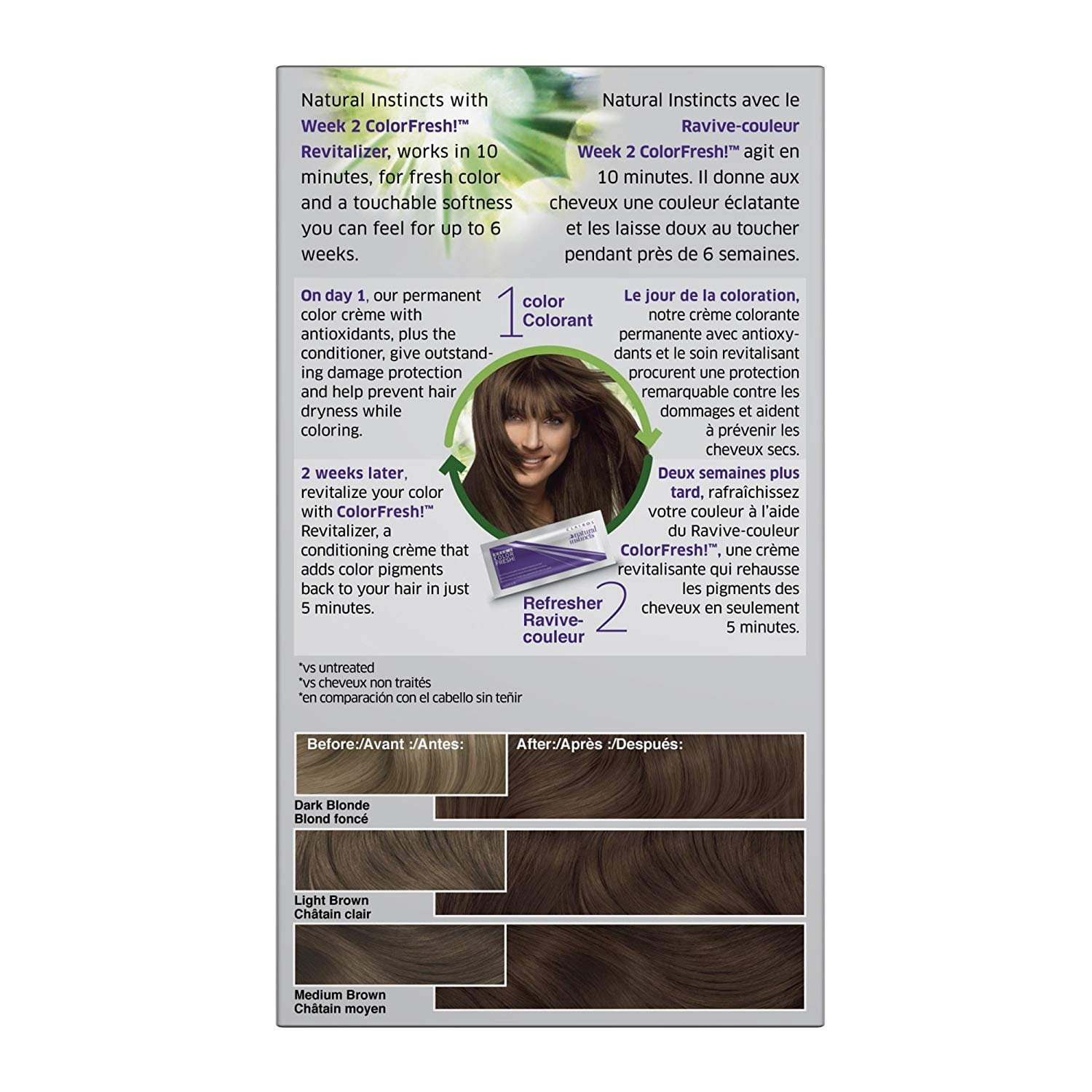 Clairol natural instincts vibrant 6 light brown permanent haircolor, 1.0 kit