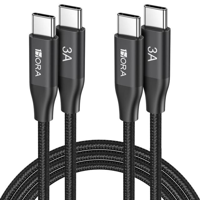 Cable USB C a USB C 60W Nylon Tejido Carga Rápida 2M para iP16/15 Galaxy S25/A05 Xiaomi Pocoswitch