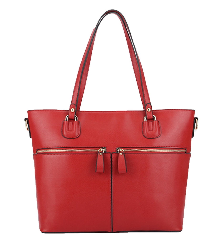 Zzfab 3 pcs Tote Bag Set Big Purse-Red