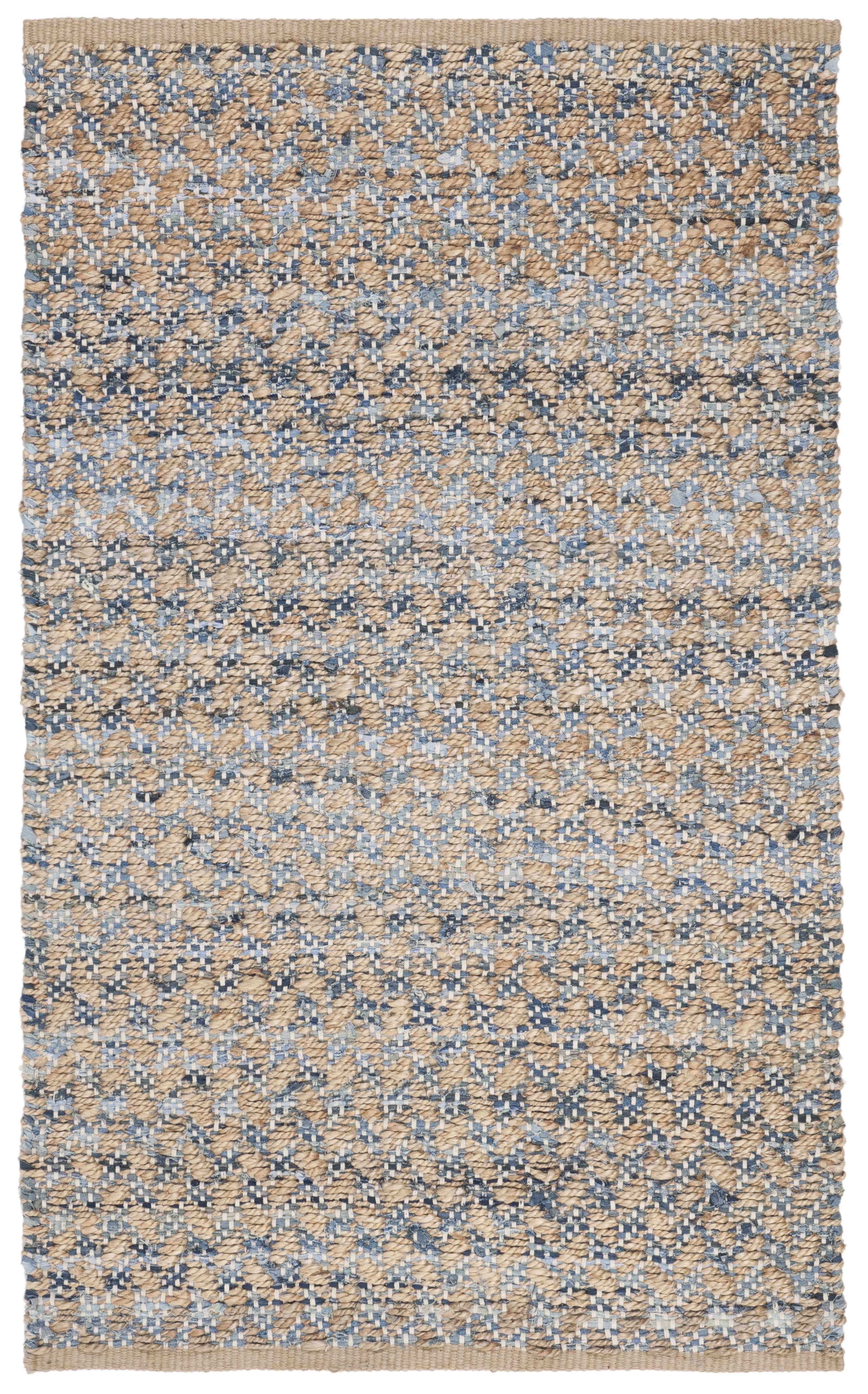 SAFAVIEH Cape Cod Phylliss Geometric Area Rug, Blue/Natural, 3' x 5'