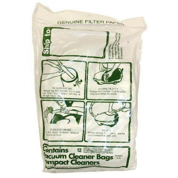 PAPER BAG, Compatible with Compact TANK SINGLE WALL ENV 12PK