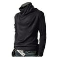 thumbnail image 6 of USNSM Trendy Casual Cowl Neck Plain Color Slim Fit Bottoming Sweater for Men Hipster Hippie Streetwear Pullover Shirt Turtleneck Long Sleeve Jumper Tops Dark Gray 3XL, 6 of 9