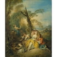thumbnail image 3 of Jean-Baptiste Pater 15x18 Black Modern Framed Museum Art Print Titled - Interesting Conversation (The Interesting Conversation) (C.1730-1733), 3 of 5