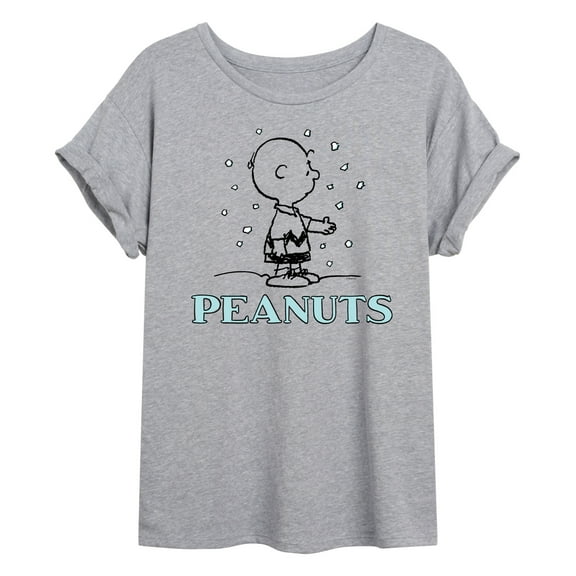 Peanuts - Charlie Snow - Juniors Ideal Flowy Muscle T-Shirt
