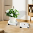 thumbnail image 3 of Plant Caddy, Plant Stand with Wheels, Round Potted Plant Stand on Wheels, Heavy Duty Flower Pot Rack on Rollers Dolly Trolley Saucer Tray Pallet with Universal Wheels for Indoor Outdoor Home Garden, 3 of 4