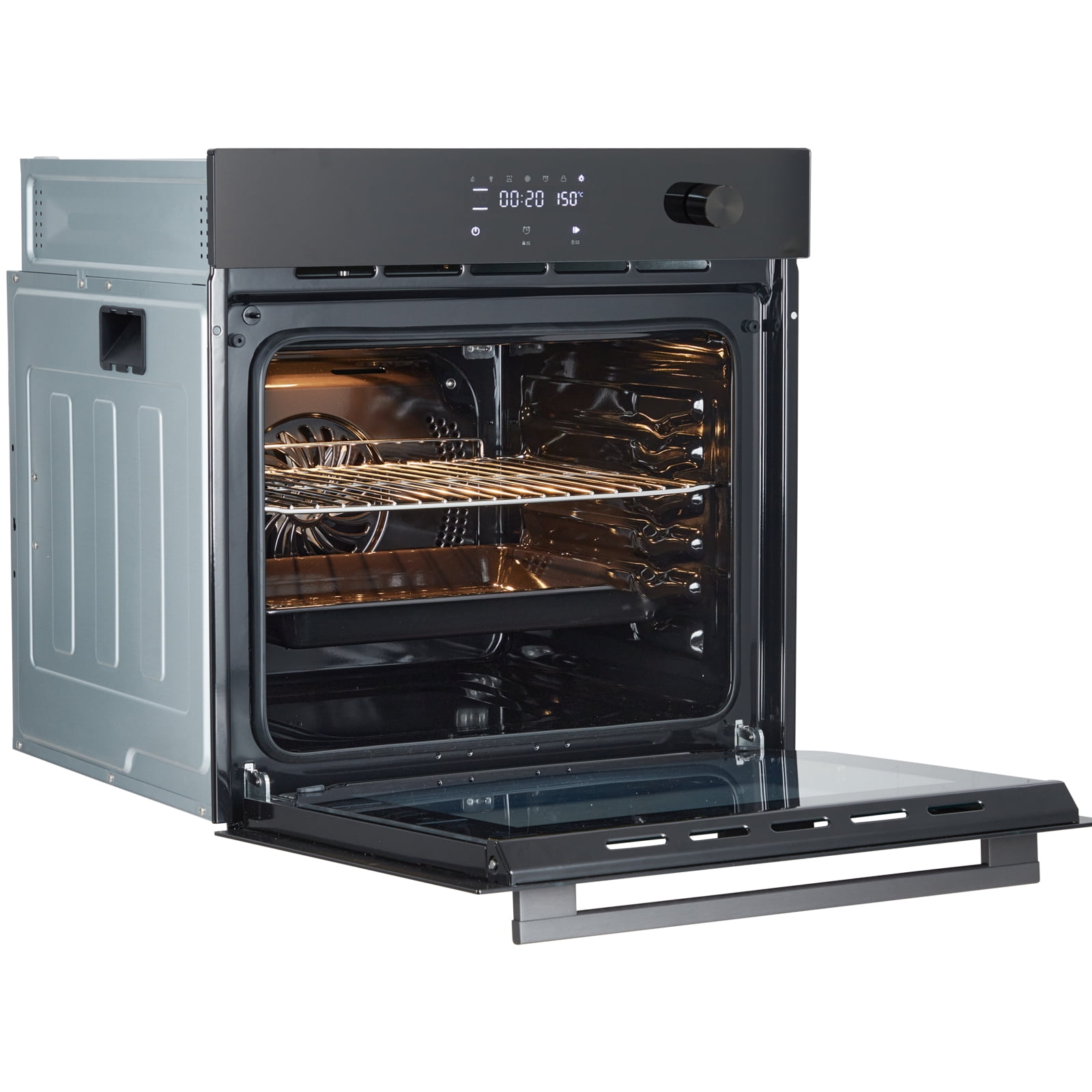 Garveehome Single Wall Oven, 24 Inch Electric Wall Oven with 8 Cooking Modes, 3000W 2.5Cu.Ft Built In Electric Oven with Touch Control, Timer, Triple Layer Glass Door for Kitchen