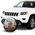 thumbnail image 2 of Kll Oil Lamp Coffee Beans Tire Cover,Universal Wheel Tire Cover For Trailer, Rv, Suv, Truck,Camper And Many Vehicle,(15 Inch), 2 of 7