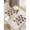 thumbnail image 5 of Brown Dahlia Placemats Set of 4, Vintage Abstract Grey Flowers Floral Placemats for Dining Table, Place Mats for Kitchen Tabletop, Waterproof Wipeable Dining Table Mats Set, 5 of 9