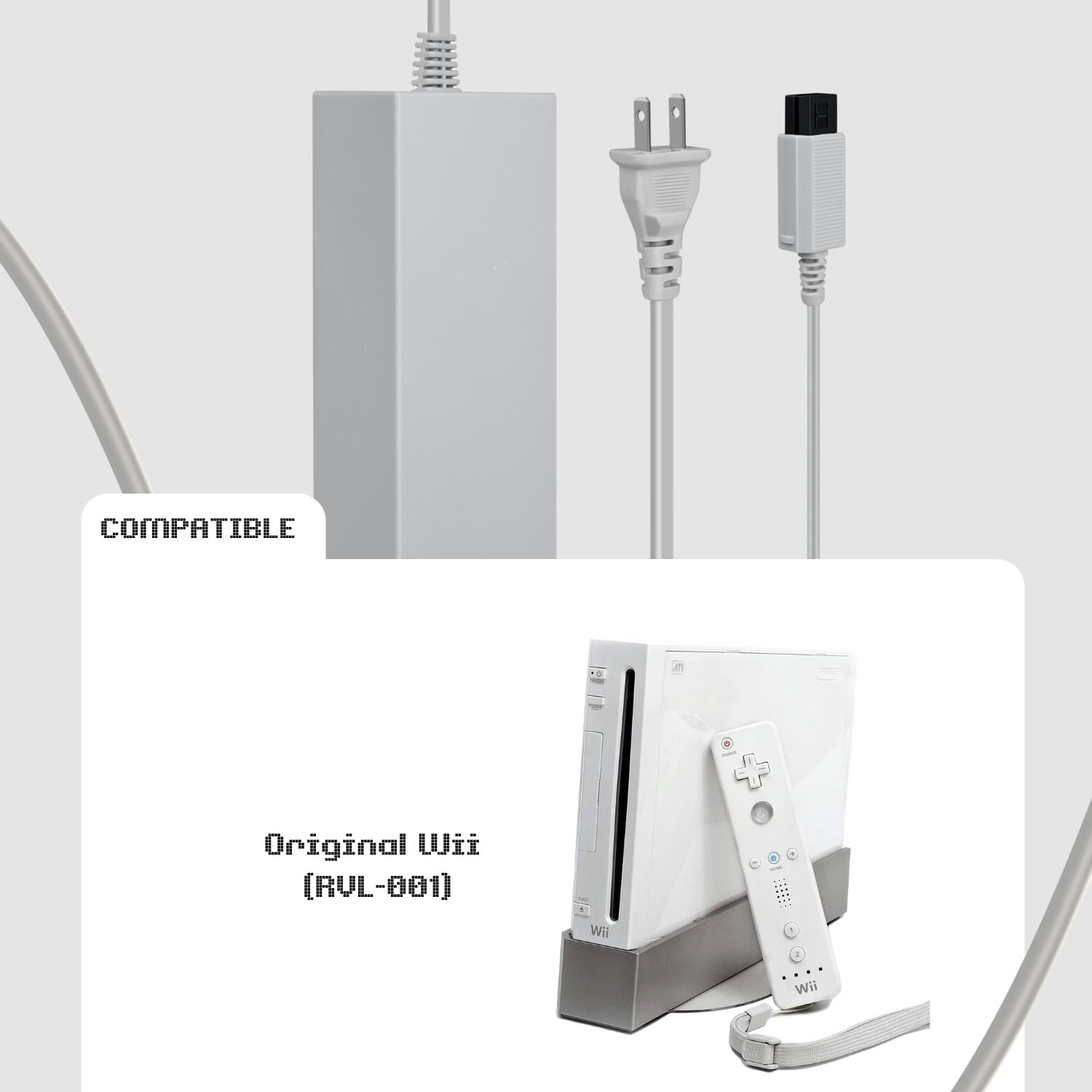 Wii Power Supply AC Adapter Replacement Charger Home Wall Travel Charging Cord Cable Accessories Kit for Nintendo Wii Gaming Console [Nintendo Wii]