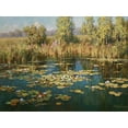 thumbnail image 2 of Obuchovsky, Yury 32x25 White Modern Wood Framed Museum Art Print Titled - Pond, 2 of 4