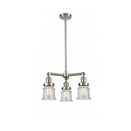 

Brushed Satin Nickel Tone Chandeliers 18 Wide Seedy Glass Steel/Cast Brass Medium Base 3 Light Fixture