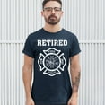 thumbnail image 3 of Tee Hunt Retired Firefighter Badge T-Shirt Fire and Rescue Fire Department Men's Tee, Navy Blue, X-Large, 3 of 5