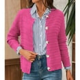 thumbnail image 5 of Defitshape Women's Cable Knitted Cardigan Sweater Casual Cardigan Autumn Knit Elastic Cuffs Elasthane Comfy Cardigan Sweaters Rose X-Large, 5 of 5