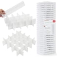thumbnail image 1 of Flytianmy 40 divisores de cajones, organizador de cajones ajustable para calcetines, ropa interior, maquillaje, puede ayudar a ordenar la cocina, dormitorio, cómoda, color blanco, 1 of 5