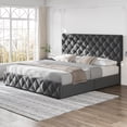 thumbnail image 5 of Historyli Frame with 4 Storage Drawers, Faux Leather Upholstered Platform Bed Frame, Adjustable Headboard,No Box Spring Needed, 5 of 27