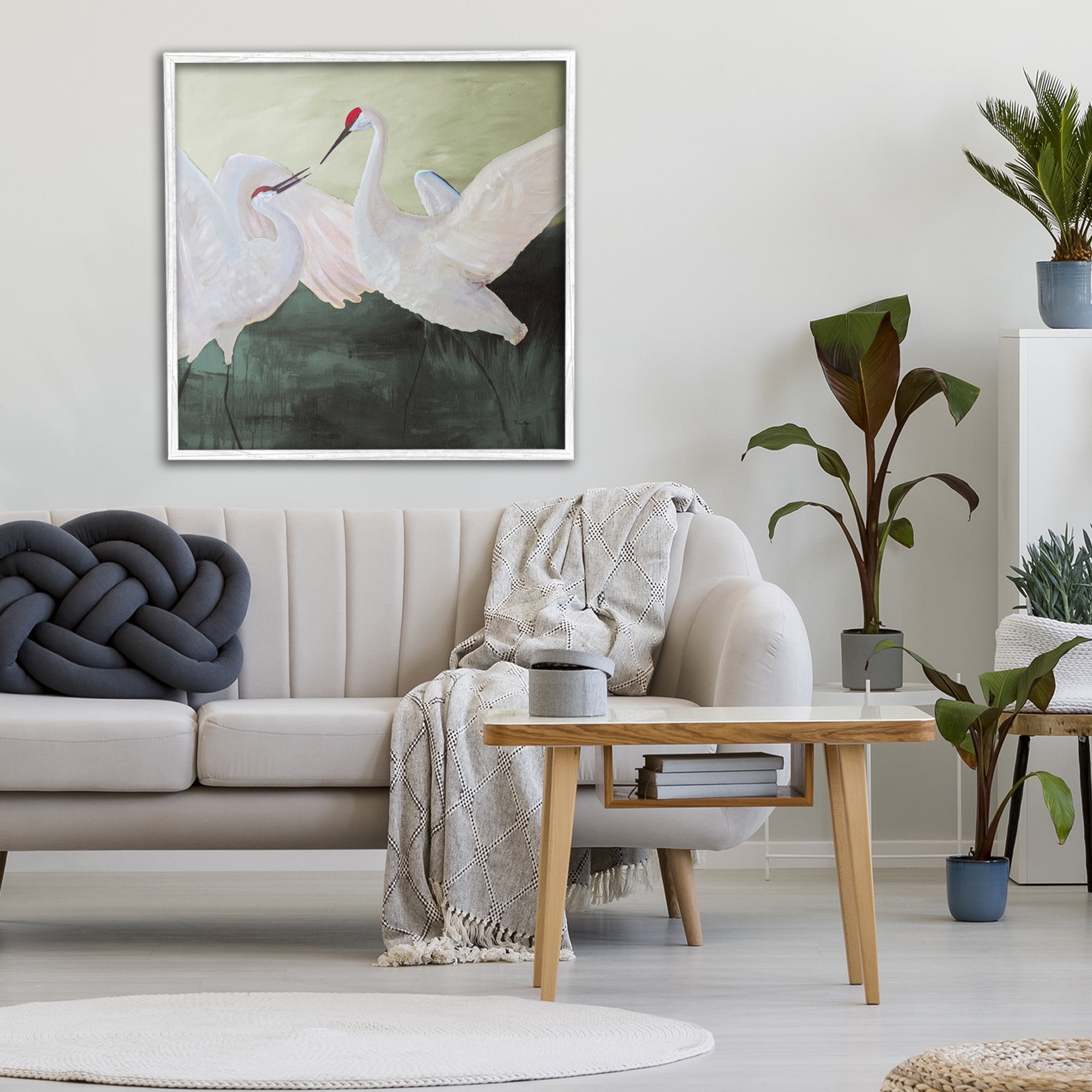 Stupell Industries White Sandhill Cranes White Framed Giclee Art, design by Robin Maria