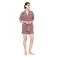 thumbnail image 4 of Amaxer Women 100% Pajama Set Short Sleeve Silky Pjs Button Down Comfy Nightwear, 4 of 5